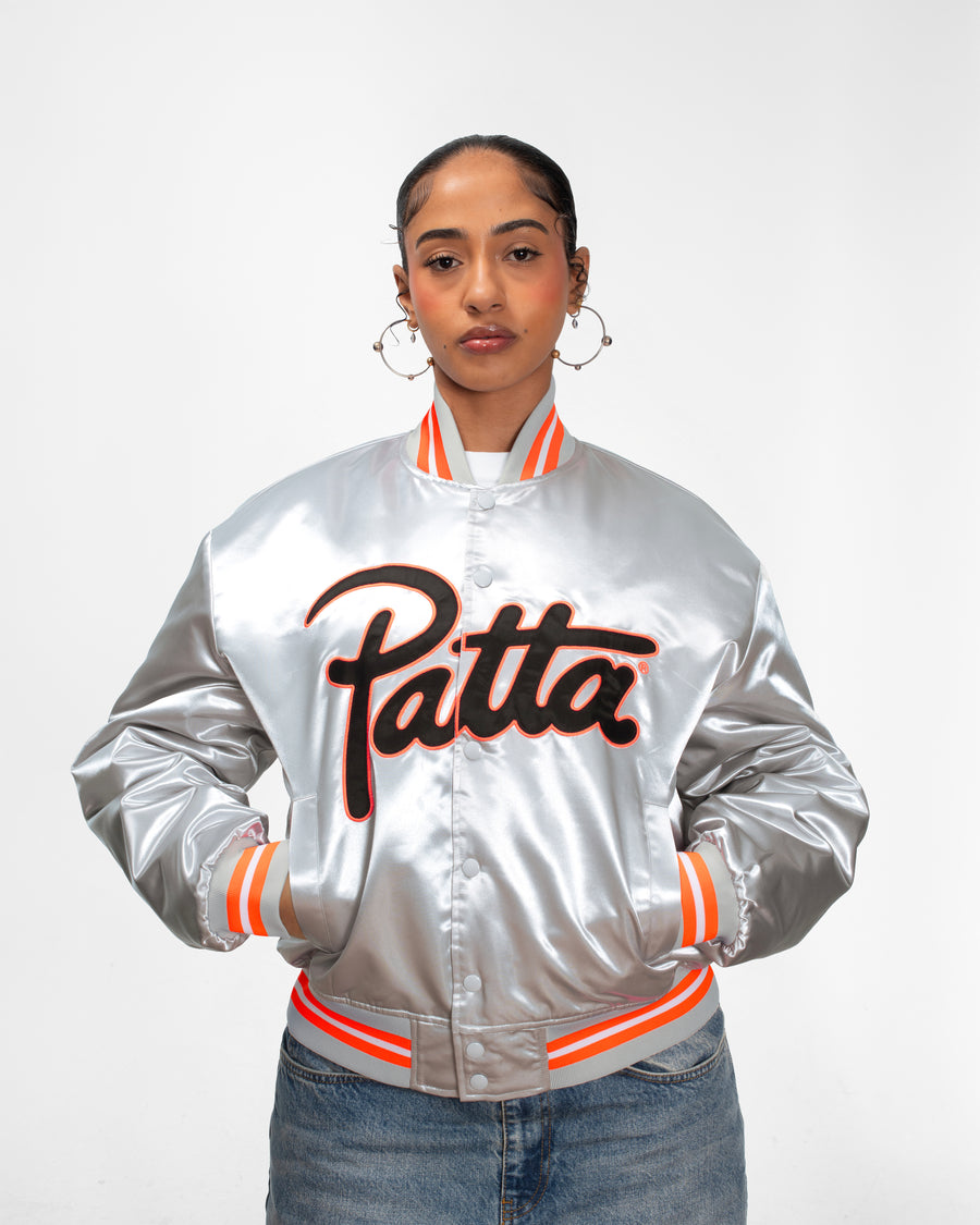Patta Classic Satin Bomber Jacket (Lunar Rock)