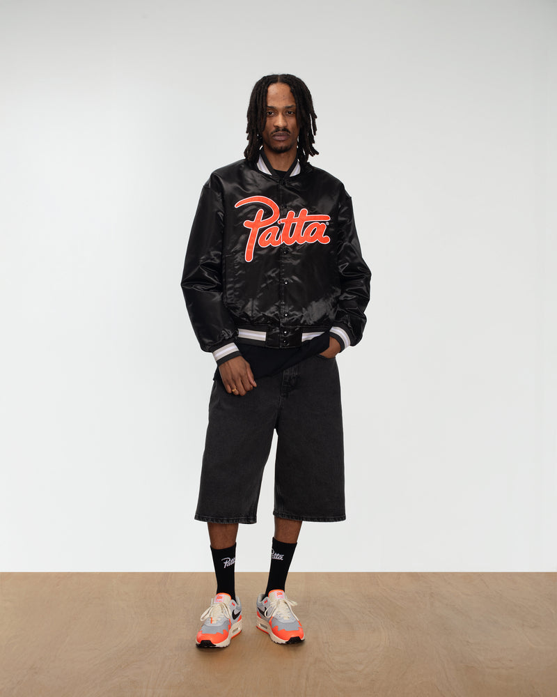 Patta Classic Satin Bomber Jacket (Black)