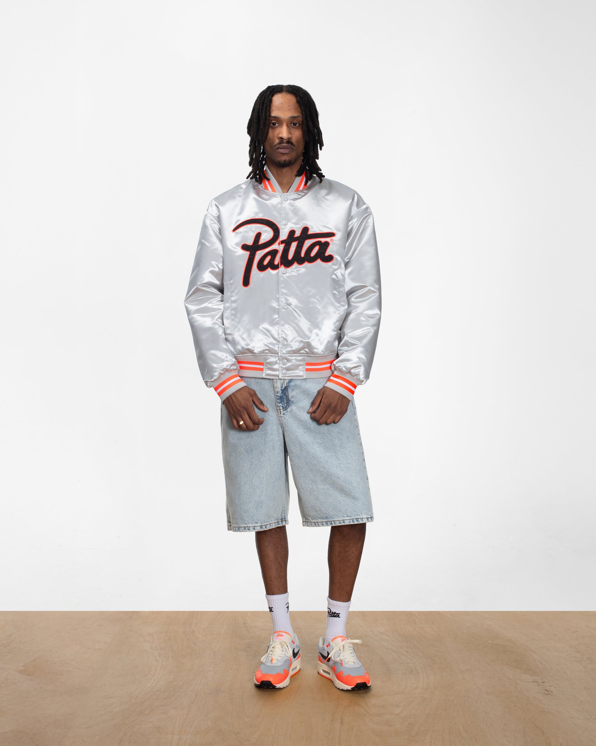 Patta Classic Satin Bomber Jacket (Lunar Rock)