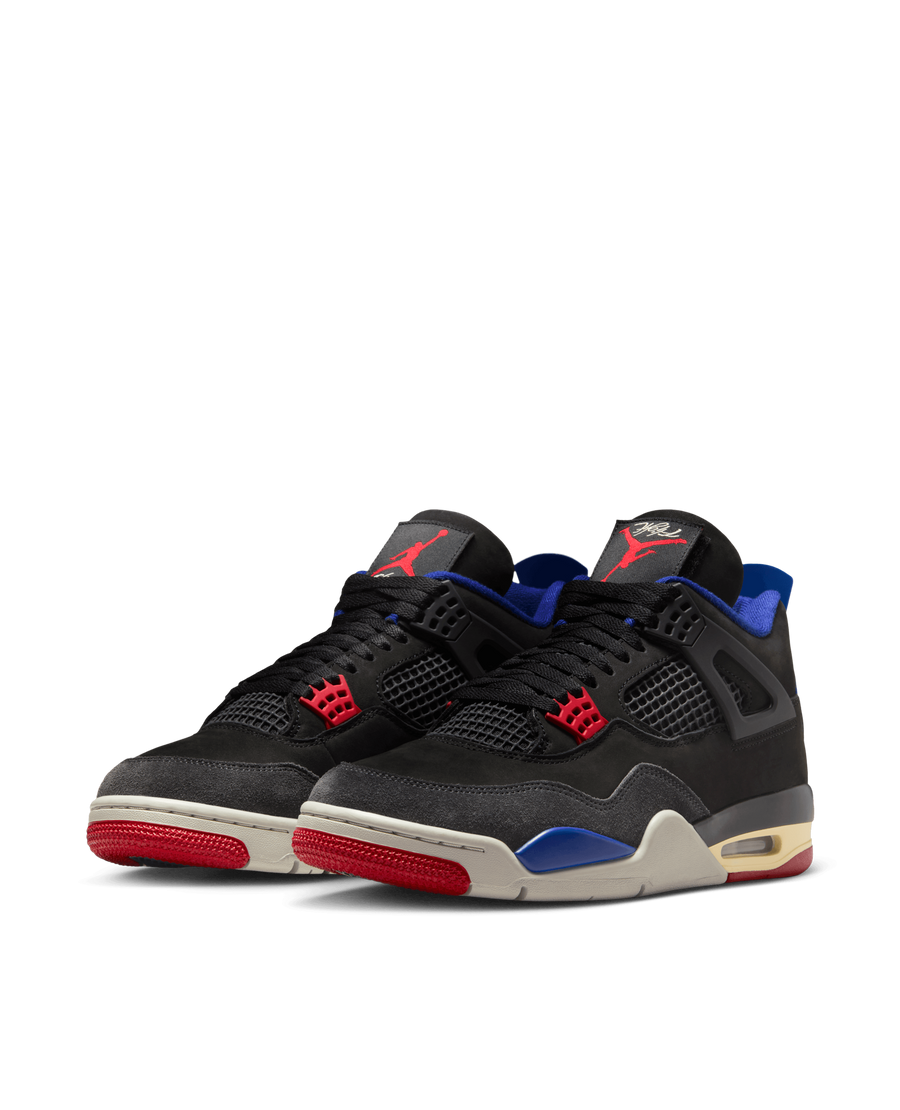 Nike Air Jordan 4 Retro (Black/Fire Red-Deep Royal Blue)