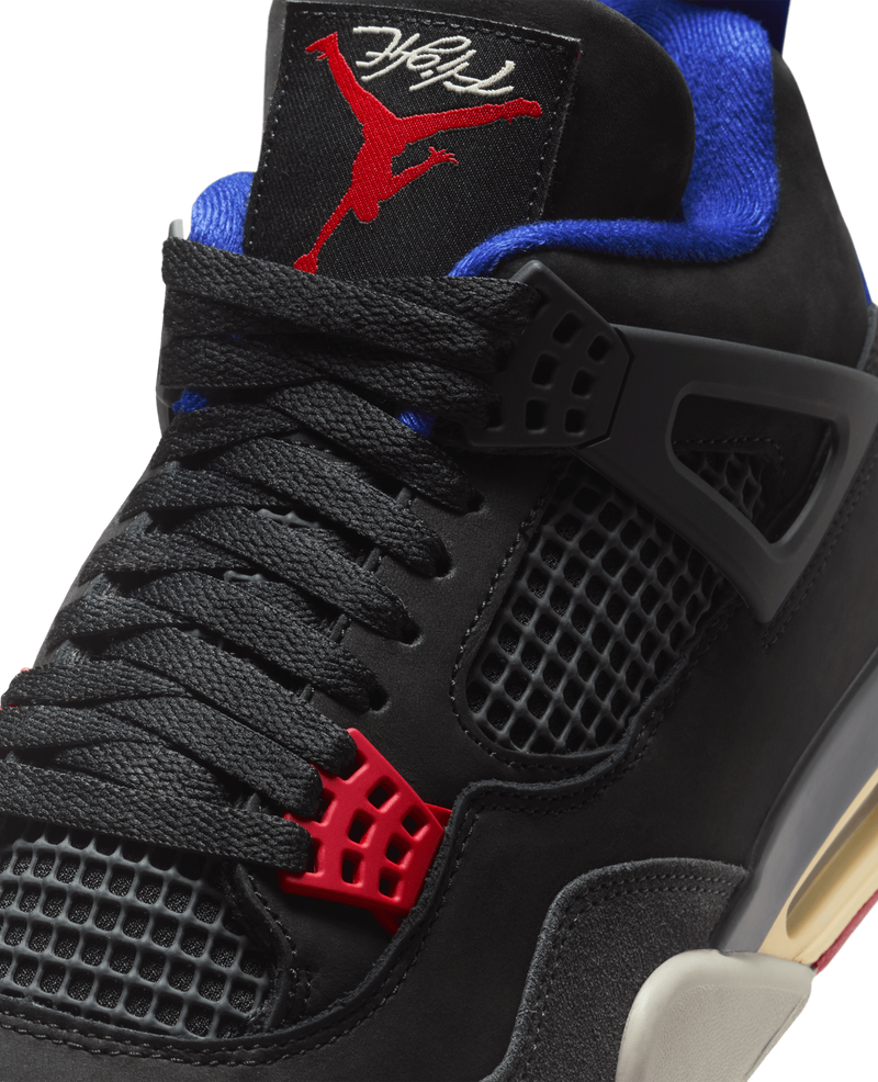 Nike Air Jordan 4 Retro (Black/Fire Red-Deep Royal Blue)