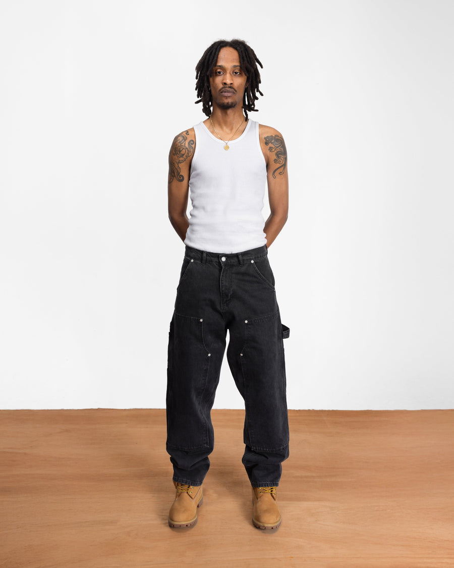Patta Double Knee Denim Pants (Black Denim)