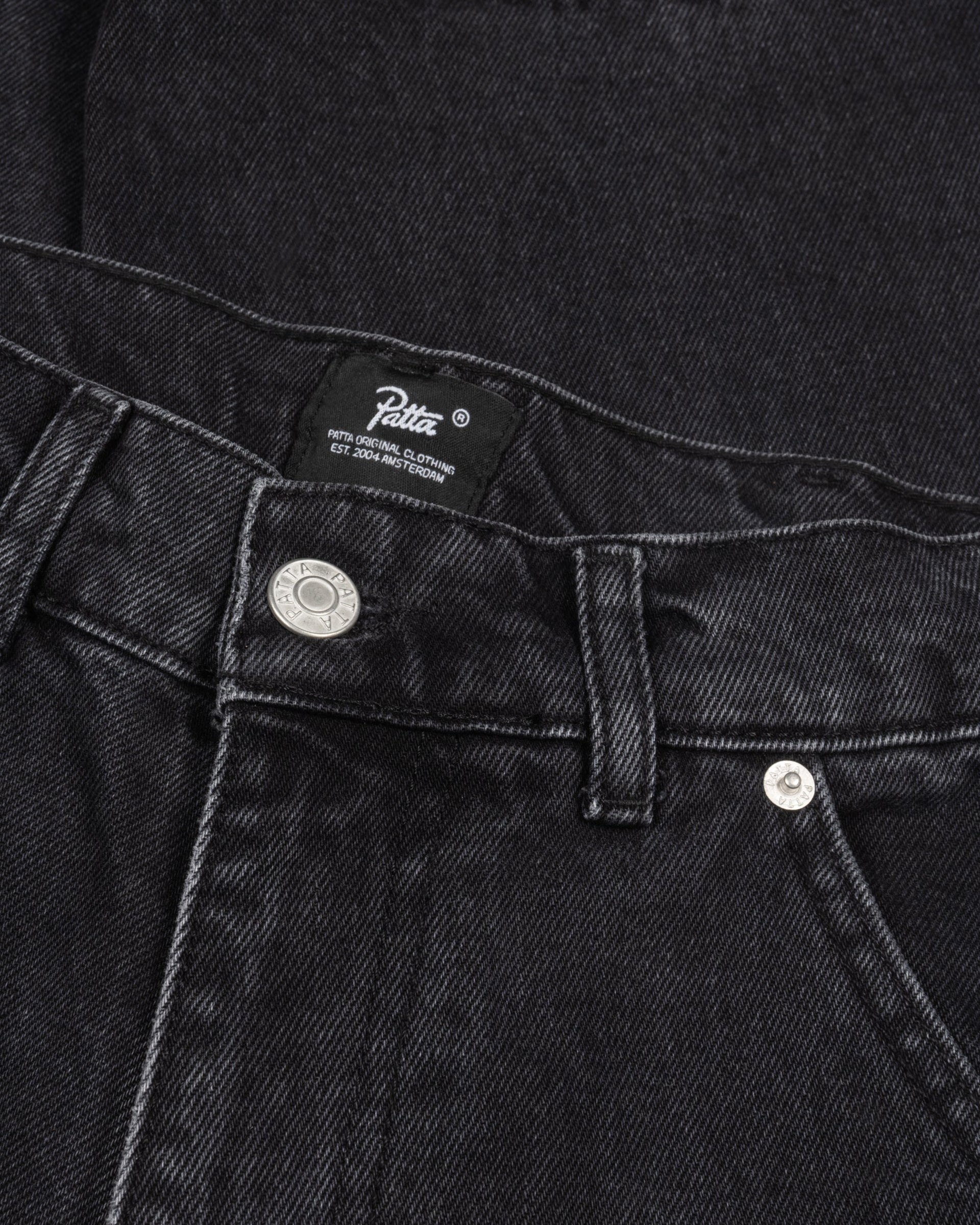 Patta Double Knee Denim Pants (Black Denim)