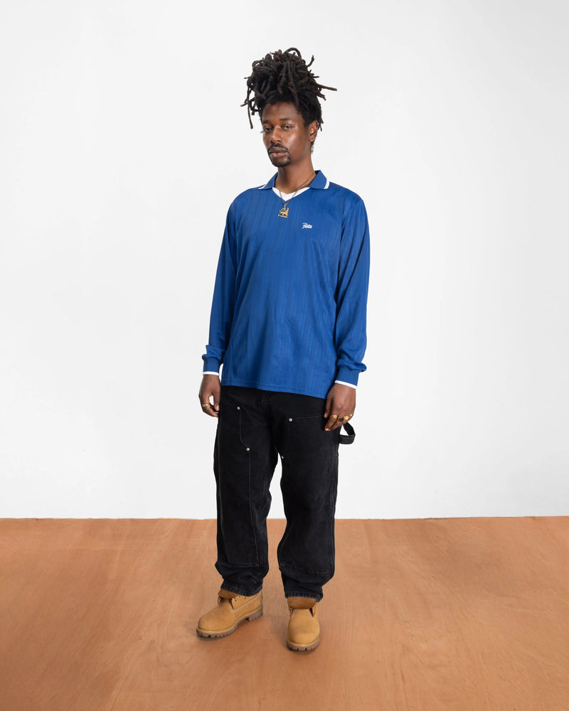 Patta Jacquard Striped Long Sleeve Jersey (Monaco Blue )