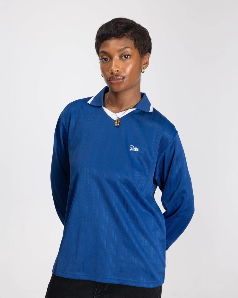 Patta Jacquard Striped Long Sleeve Jersey (Monaco Blue )