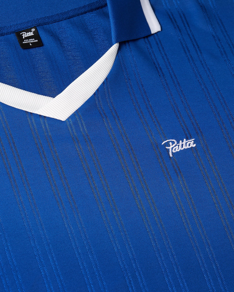 Patta Jacquard Striped Long Sleeve Jersey (Monaco Blue )