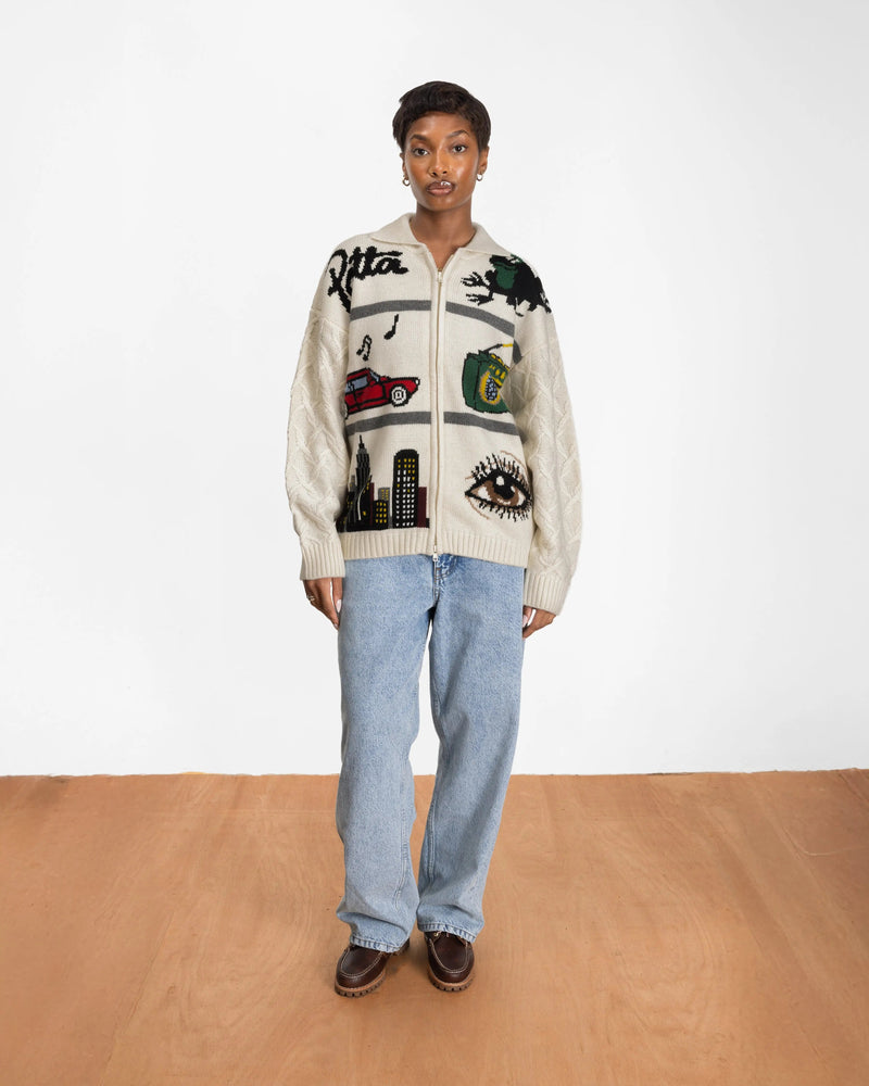 Patta Perfect Day Knitted Cardigan (Peyote)