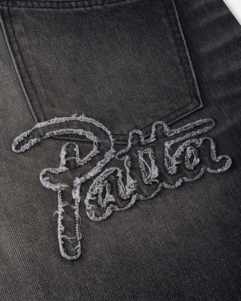 Patta Dark Dirty Whiskers Baggy Denim Pants (Black)