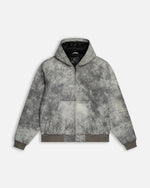 Patta Leather Hooded Bomber Jacket (Moonless Night)