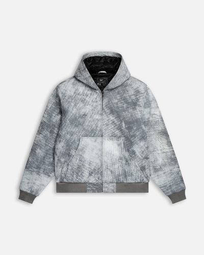 Patta Leather Hooded Bomber Jacket (Moonless Night)