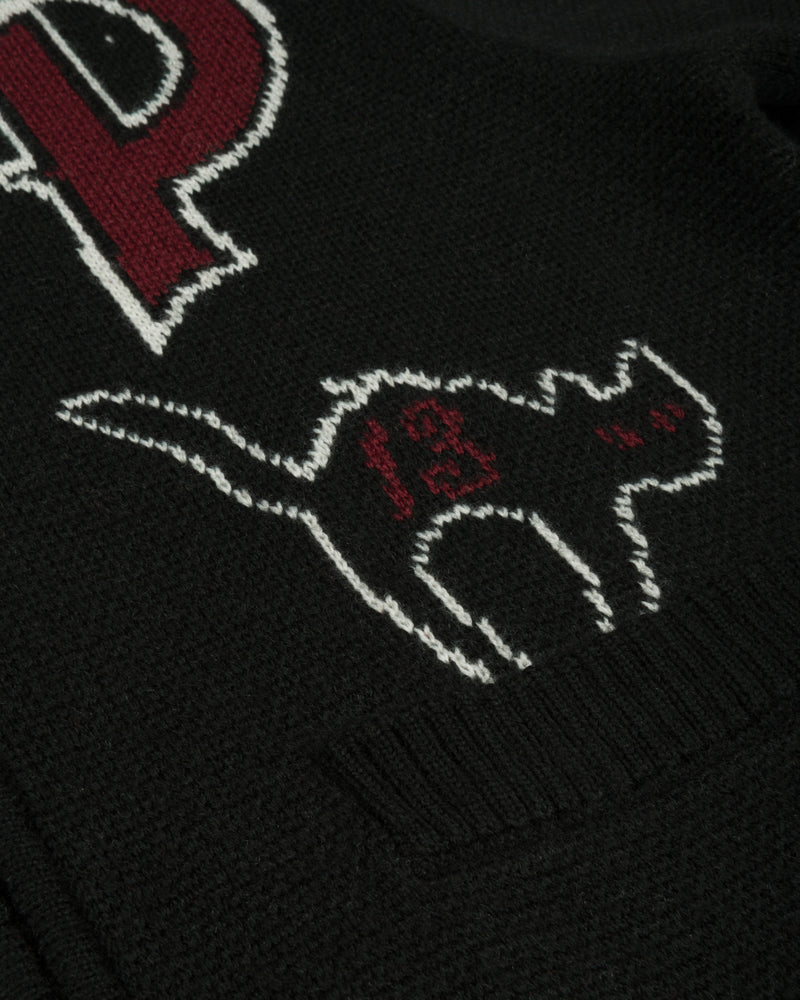 Patta Varsity Knitted Cardigan (Black)