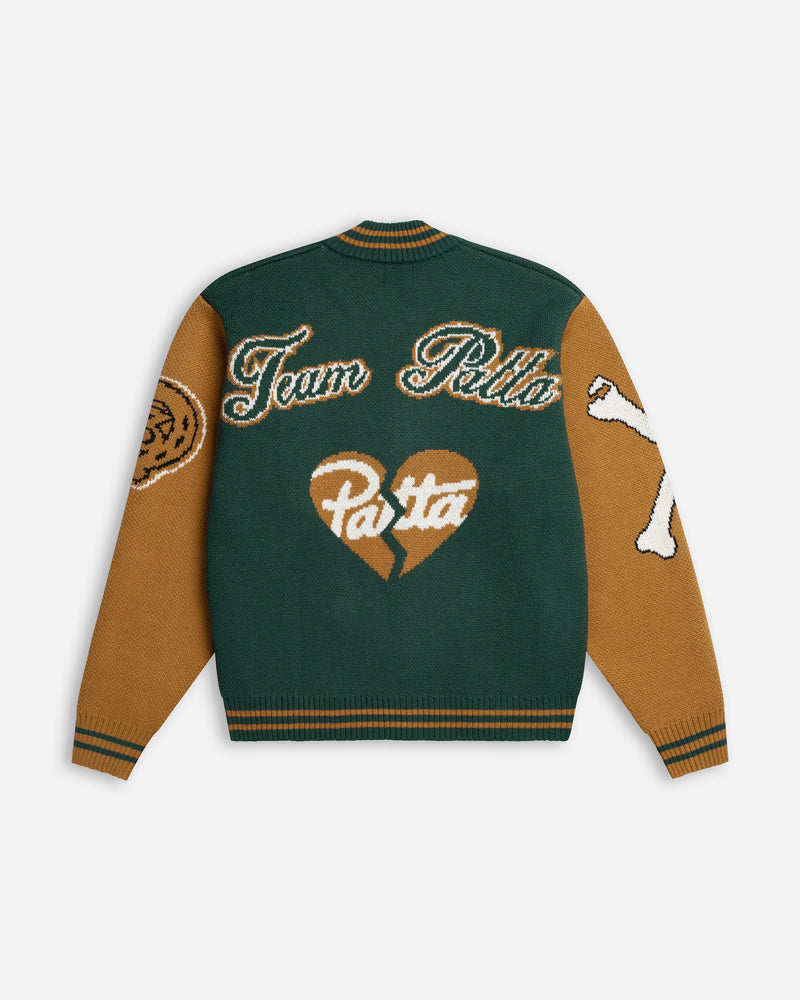 Patta Varsity Knitted Cardigan (Pine Grove)