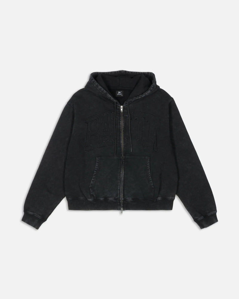 Patta Loopback Logo Zip Hooded Sweater (Moonless Night)