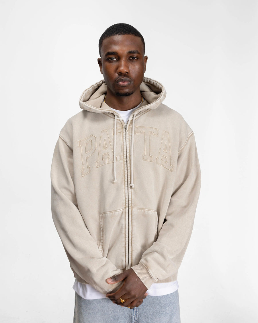 Patta Loopback Logo Zip Hooded Sweater (Irish Cream)