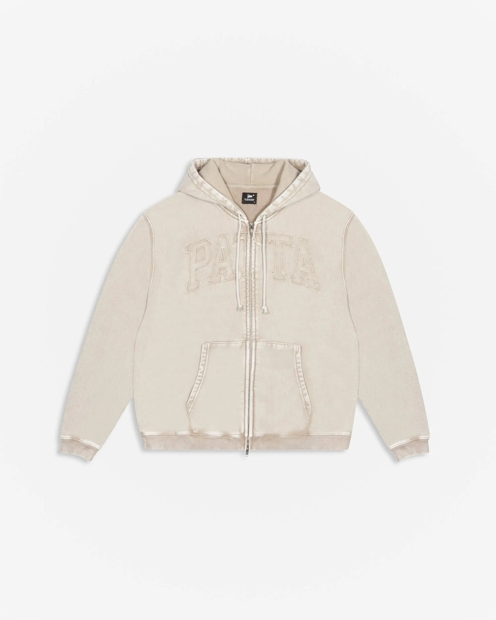 Patta Loopback Logo Zip Hooded Sweater (Irish Cream)