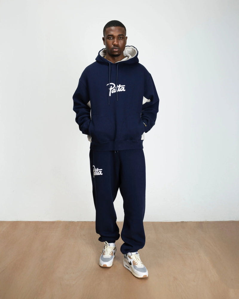 Patta Chenille Logo Hooded Sweater (Black Iris)