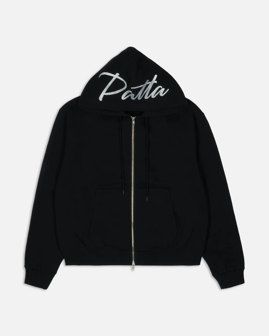 Patta Embro Classic Zip Up Hooded Sweater (Black)