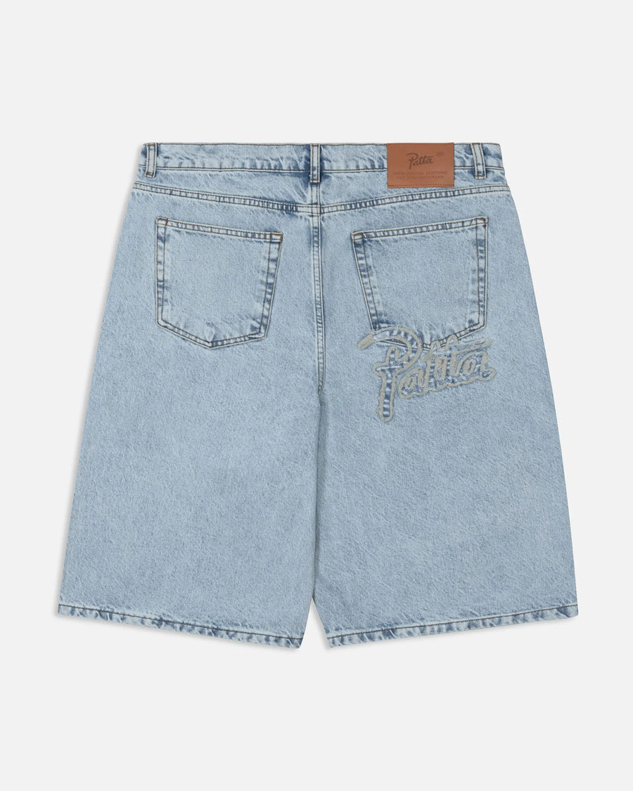 Patta Light Wash Denim Shorts (Light Blue Denim)