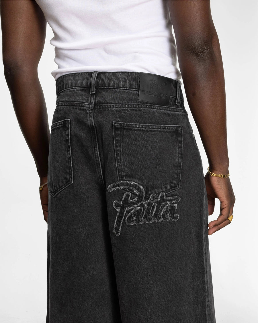 Patta Whiskers Denim Jorts (Black Denim)