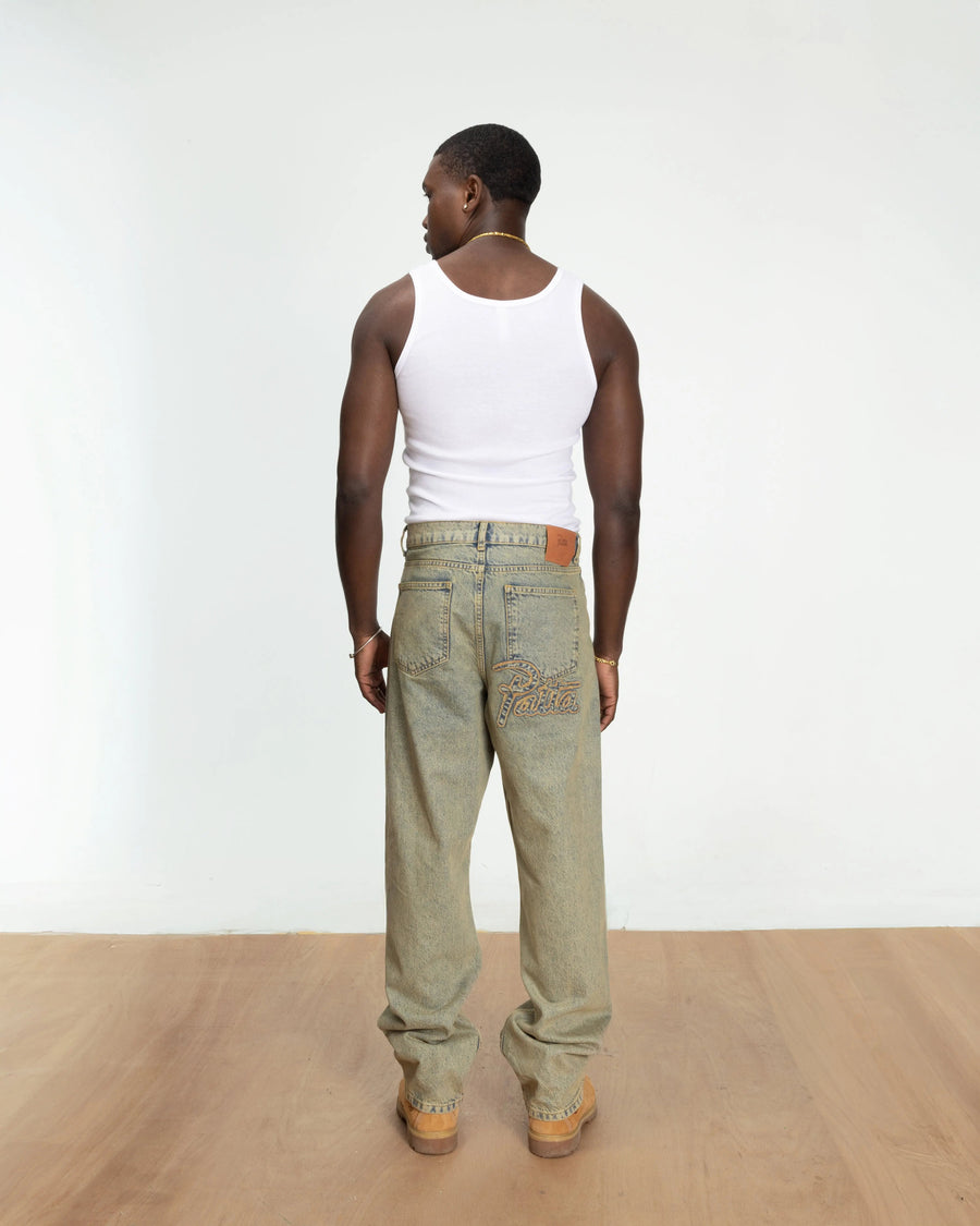 Patta Dirty Whiskers Denim Pants (Sandwashed Light Blue Denim)