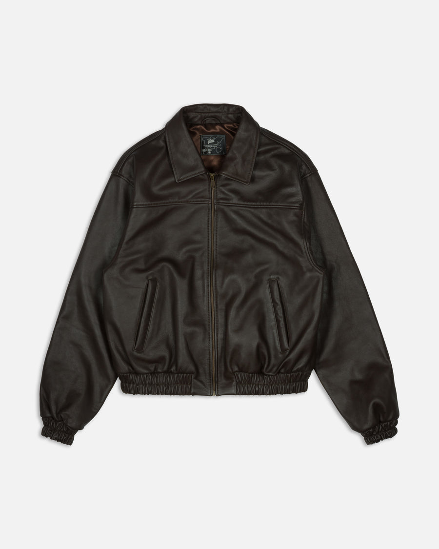Patta Leather Bomber Jacket (Coffee Bean)